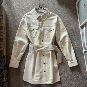 JustFab Faux Leather Shacket Dress size S Never Worn